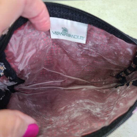 Vera Bradley Classic Black Cosmetic Bag Vintage - Picture 3 of 3